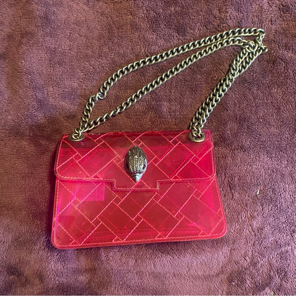 Kurt Geiger Pink Quilted Shoulder Bag with Chain Strap